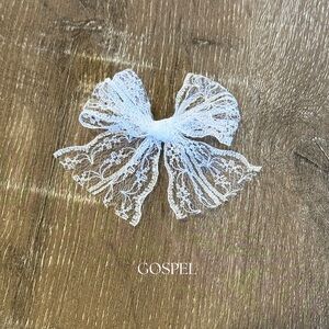 GOSPEL • lace baby nylon headband, white lace nylon headband for infant